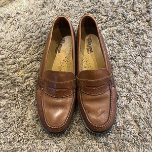 Women’s brown leather loafers